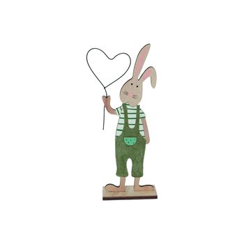 Rabbit Standing Heart 10x4x22cm Green