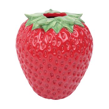 Vase Strawberry 15x15x17cm Green/Red
