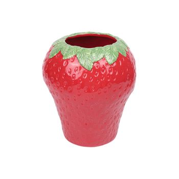 Vase Strawberry 24x24x28cm Green/Red