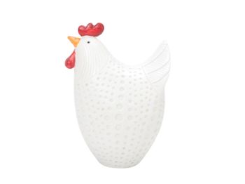 Deco Chicken w/LED 9x7x13cm White