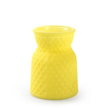 Vaas 'posh' glas mat geel h13,5 d10 cm