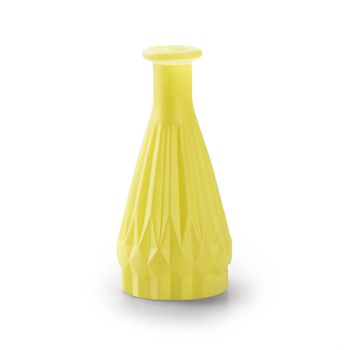 Flaschenvase 'patty' Glas matt gelb h14,5 d7 cm