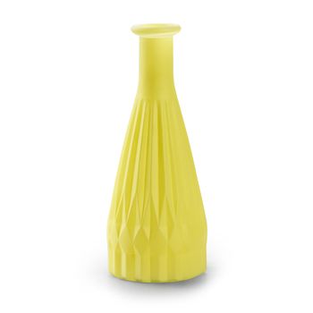 Flesvaas 'patty' glas mat geel h21 d8,5 cm
