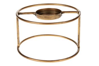 Tealight holder metal Ø14x8cm Antique gold