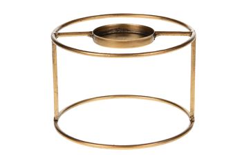 Tealight holder metal Ø15x10cm Antique gold