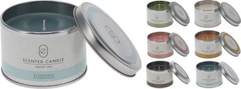 GEURKAARS IN BLIK D8,3 H8,3CM 6 ASSORTIE KLEUREN EN GEUREN