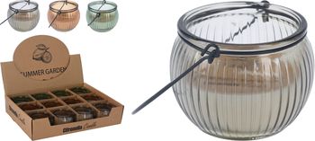 CITRONELLA KERZE IM GLAS MIT GRIFF D7,6 H6CM 3 SORTIERT