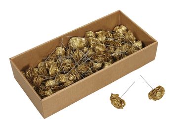 box 70 cedar rose/wire 10cm gold/gold glitter