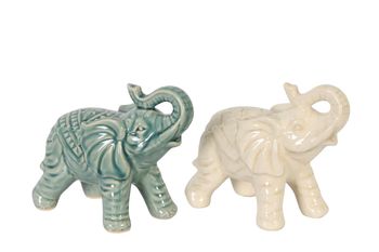 Elephant ceramic 19.5x9.5x18cm 1pc Mixed