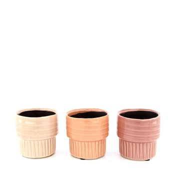Planter ceramic Ø11x10.5cm Pink mix