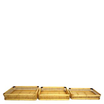 S/3 Tray bamboo 51.5x36.5x10cm Natural