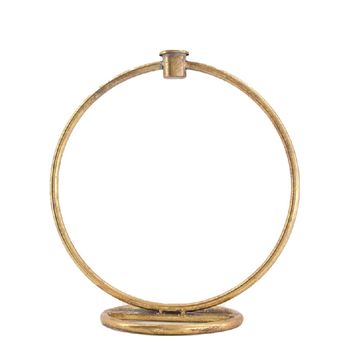Dinnercandle holder metal 28x16x30.5cm Gold white-washed