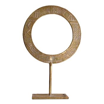 Statue metal 23.5x8.2x38cm Gold white-washed