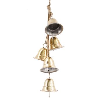 Bell metal 12x12x71cm Gold white-washed