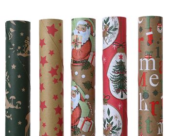 Rol inpakpapier papier 5 assortie xmas 200x70cm