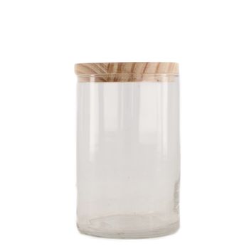 Vase Glas mit Deckel Ø10.2x16.2cm Natur