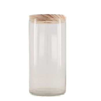 Vase Glas mit Deckel Ø10.1x20.8cm Natur