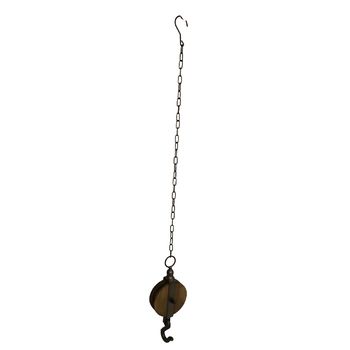 Hanger pulley iron 12.2x6.5x33cm Brown