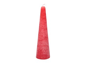 pc. 1 cone candle frosted 14 hrs. Red 41x150mm