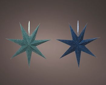 Star paper star velvet, punch and glitter indoor assorted Dia 60cm
