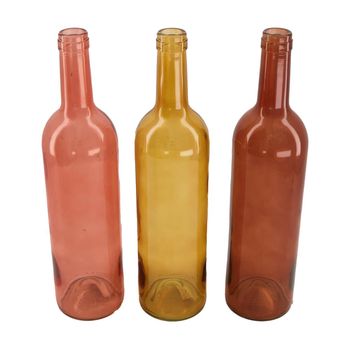Bottle glass Ø7.5x30cm Mixed brown Mix