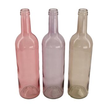 Bottle glass Ø7.5x30cm Pink mix