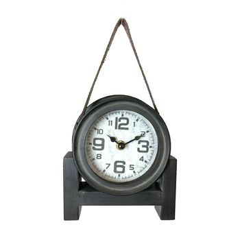 Uhr Eisen 15x7x17cm Schwarz