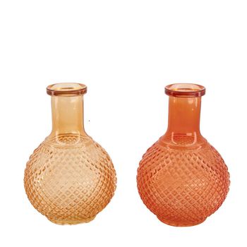 Vase glass Ø10x15.5cm Orange mix