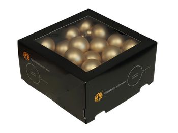 w/b. 36 glassballs/wire bright gold mat 40 mm