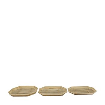 S/3 Tray bamboo 53x38x5cm Natural
