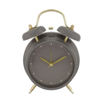 Clock plastic 18x6x11.5cm Grey/Gold