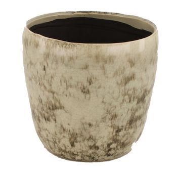 Pflanzgefäß Keramik Ø16x15cm Taupe/Grau