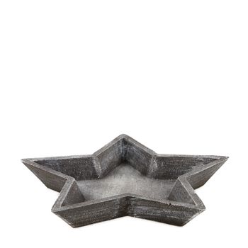 Tray star mdf wood 24x24x2.5cm Grey