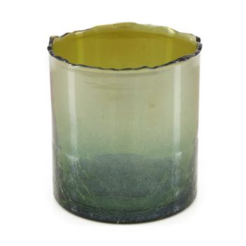 Candle holder glass Ø10x10cm Green