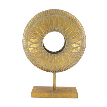 Statue round metal 28x9x38cm Gold