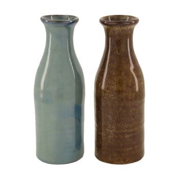 Vase Keramik Ø7.5x20.8cm Gemischt Blau/Braun