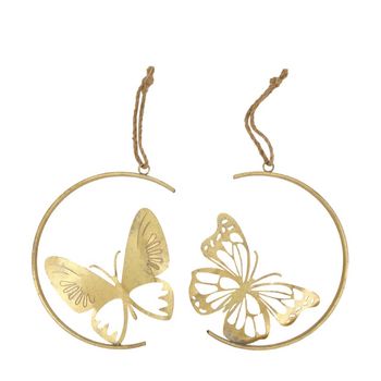 Hanger butterfly metal 25x2x30cm Gold mix