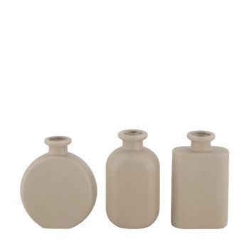 Vase Keramik 6.7x3.5x11.1cm Hellgrau Mix