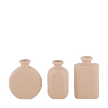 Vase ceramic 6.7x3.5x11.1cm Matt Beige mix