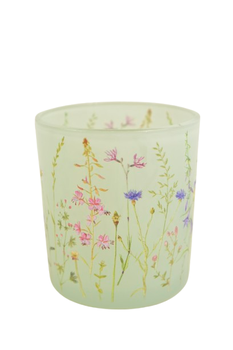 GLAS D7,3X8H GRÜNER BLUMENDRUCK