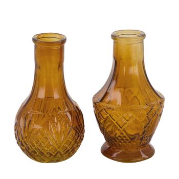 Vase glass Ø6.5x11.5cm Yellow mix