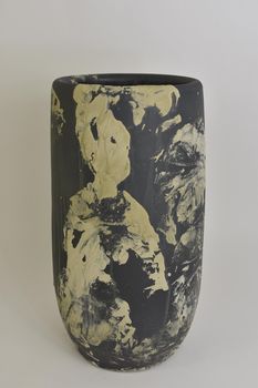 Vase Vulkanisch 22x40 Schwarz