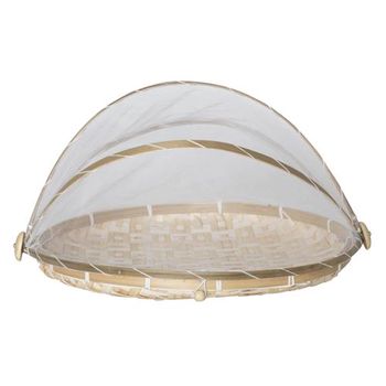 Food cover Bamboo D50 H30cm Natural/White