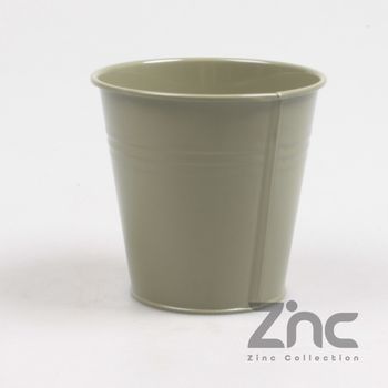 POT OLIVE GREEN GEGALVANISEERD H10 CM