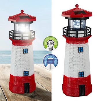 Solar LED-Leuchtturm D8 H28cm Polyester