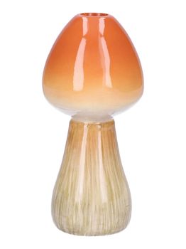 Vase Pilz Morchel Orange D7,5 H16 cm Keramik