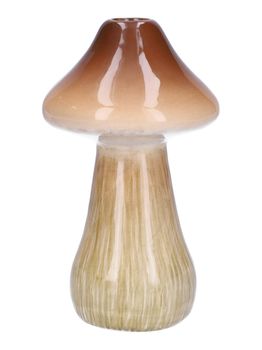 Vaas Paddenstoel Amanita Bruin D9 H15.8 cm Keramiek