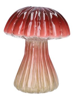 Vaas Paddenstoel Champignon met lijnen Rood D16 H20.3 cm Keramiek