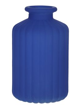 Glass bottle Caro lines d3.5/6.2xh10 cobalt blue matt