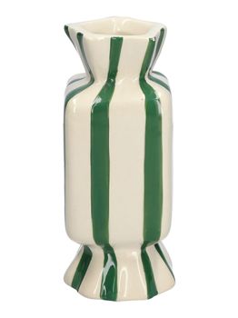 Vase Candy 6.5x6.5x15 green/white